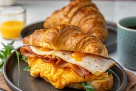Bacon, Egg, and Cheese Croissant Sandwich You’ll Crave Every Morning Croissant Sandwich