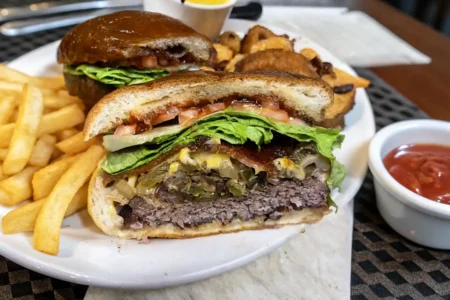 Grilled Bacon Cheese Burger with Pineapple Habanero Twist Bacon Cheese Burger