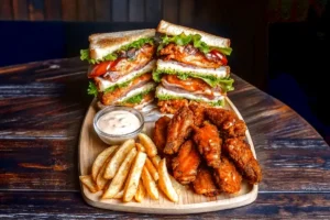 Classic Club Sandwich & Hot Honey Wings