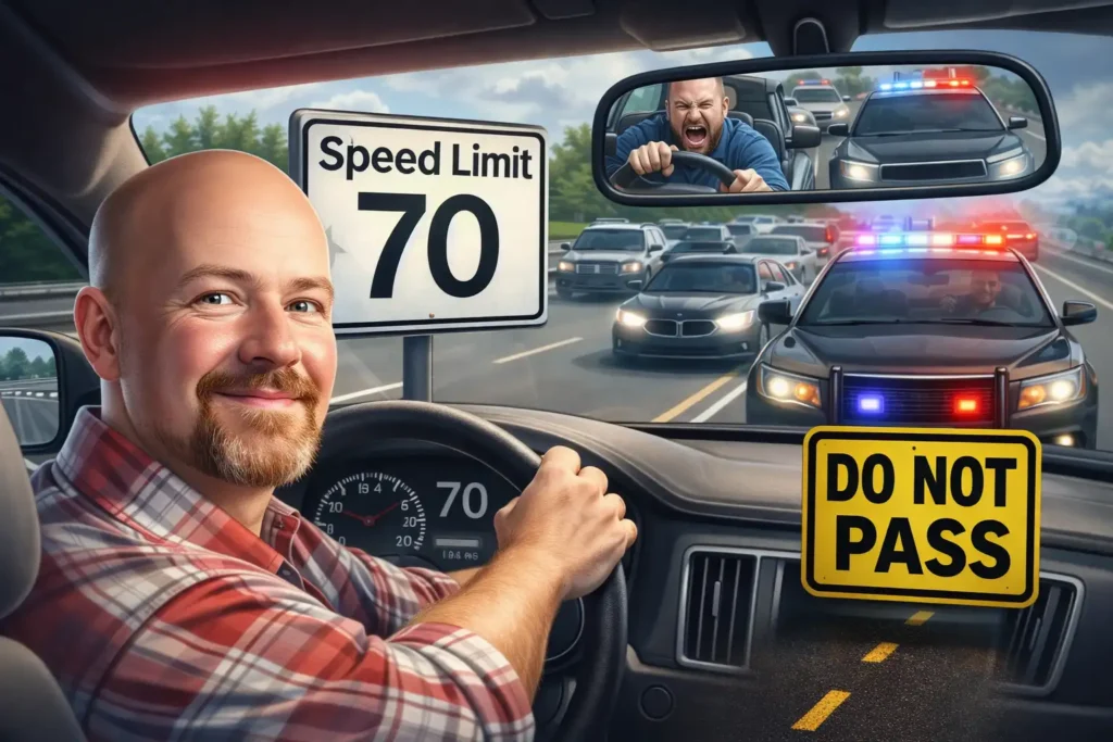 Left Lane Campers: 1 Viral Stop, 20 Cars Waiting Left Lane Campers