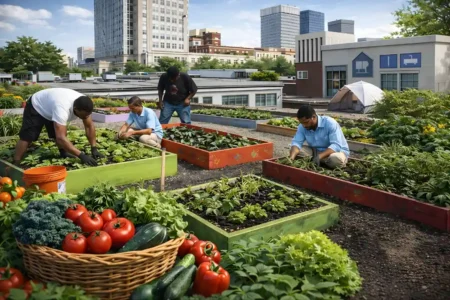 Rooftop Garden at a Homeless Shelter Fed Hundreds in Downtown Atlanta Rooftop Garden at a Homeless Shelter